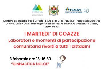 I martedì di Coazze: laboratori e momenti di partecipazione aperti a tutti i cittadini