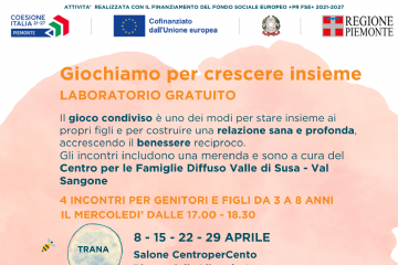 Giochiamo per crescere insieme: laboratori gratuiti per genitori e bambini dai 3 agli 8 anni 