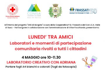 Villar Focchiardo - Lunedì tra amici: laboratori e momenti di partecipazione aperti a tutti i cittadini!