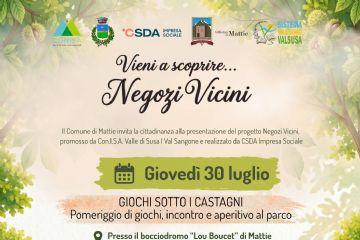 Progetto Negozi Vicini a Mattie: giovedì 30 luglio un pomeriggio di giochi, convivialità e comunità