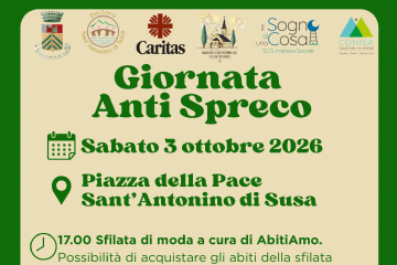 A Sant'Antonino di Susa sabato 4 ottobre la Giornata Anti Spreco!